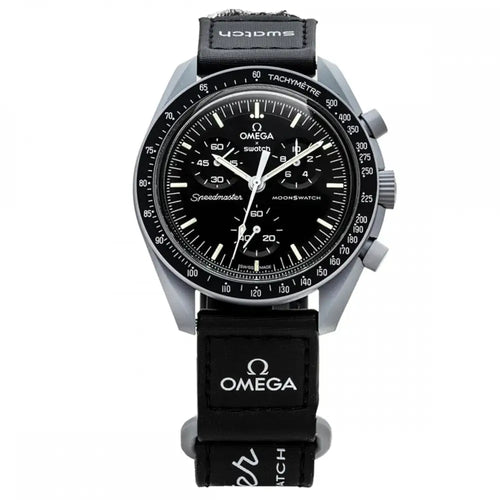 Omega x Swatch Moon Swatch Mission to The Moon Speedmaster Black - New, SO33M100, Unisex, Black, Modern