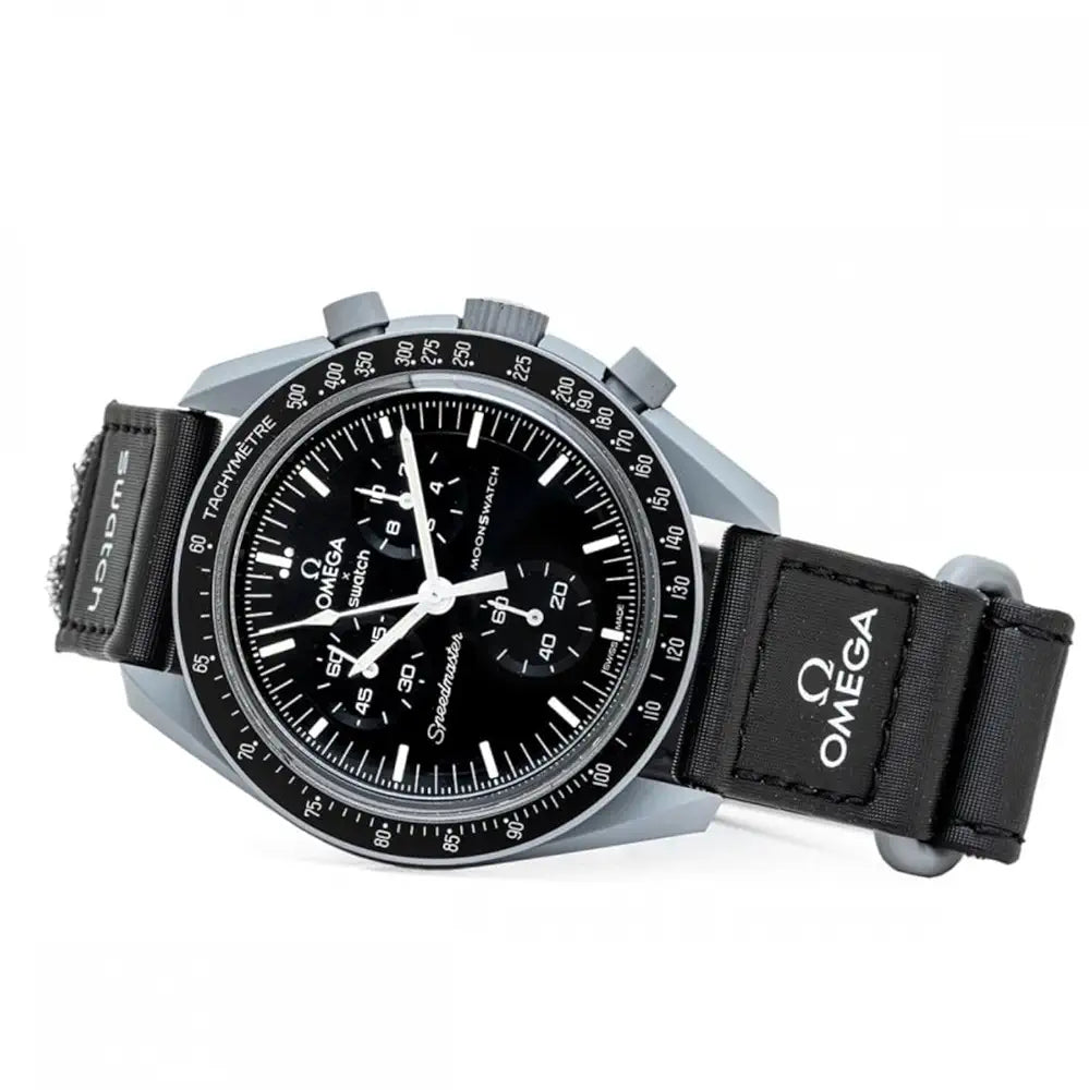 Omega x Swatch Moon Swatch Mission to The Moon Speedmaster Black - New, SO33M100, Unisex, Black, Modern